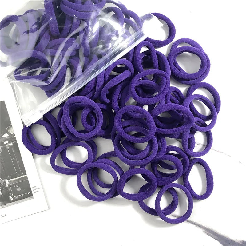20/50pcs Hair Bands for Women & Girls – Basic 4cm Elastic Hair Ties for Ponytails