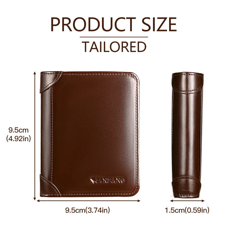 ManBang Classic Style Wallet Genuine Leather Men Wallets Short Male Purse Card Holder Wallet Men Fashion High Quality