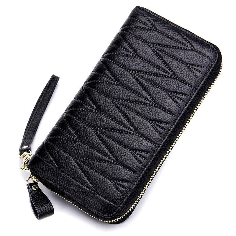 Women’s Genuine Leather Wallet with Coin Purse – Long Clutch Card Holder