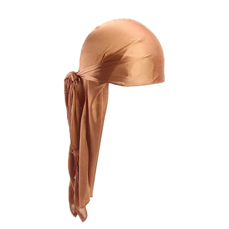 Unisex Satin Long-Tail Durag – Silky Turban, Pirate Hat & Headwrap for Men & Women