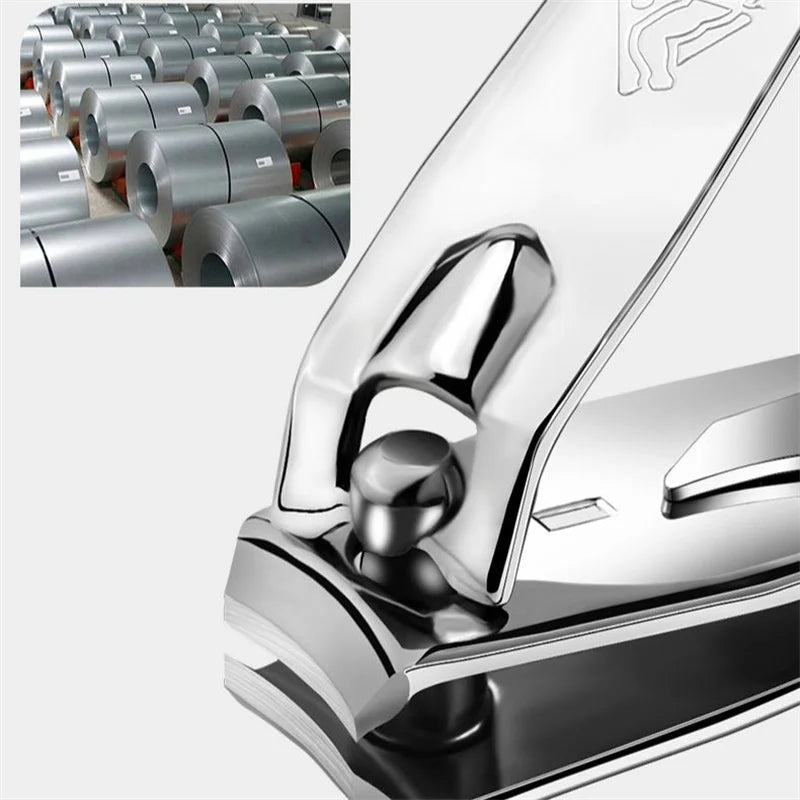 Stainless Steel Nail Clippers – Sharp Curved Edge Cutter with Swing-Out Nail Cleaner