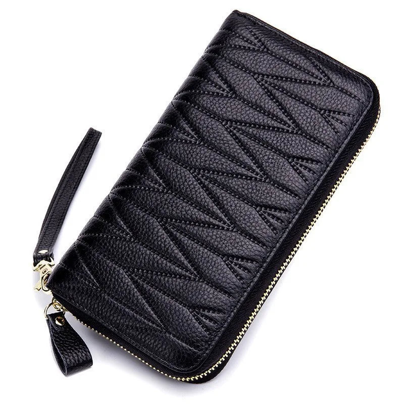 Women’s Genuine Leather Wallet with Coin Purse – Long Clutch Card Holder
